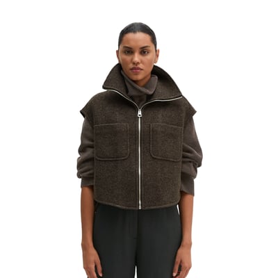 Gilet outdoor court en laine bouillie mélangée MARC O'POLO