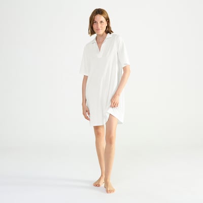 Chemise de nuit courte col polo en jersey ENVOUTANTE LAURENCE TAVERNIER