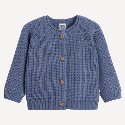 Chunky Knit Cardigan with Crew Neck LA REDOUTE COLLECTIONS