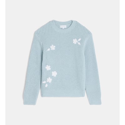 Pull tamalaga fleurs brodées coton mélangé CADET ROUSSELLE