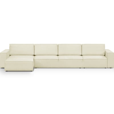 Canapé d'angle convertible 7 places en tissu bouclé - HARPER MOD HOMIFAB