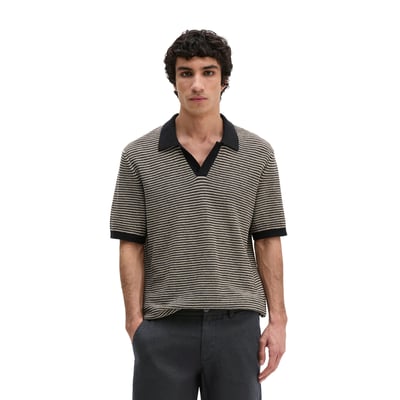 Polo en tricot régulier en coton bio et en lin MARC O'POLO