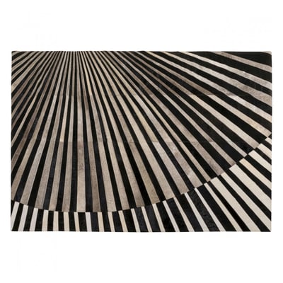 Tapis en cuir lignes en rayon, VENTAGLIO KARE DESIGN