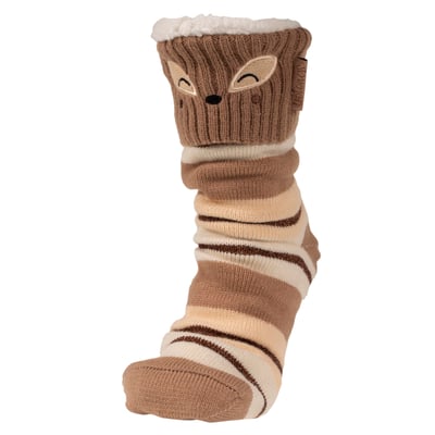 Chaussettes D'intérieur Homme Isotoner - Doublure Sherpa - Picots Antidérapants - Gris Chiné
