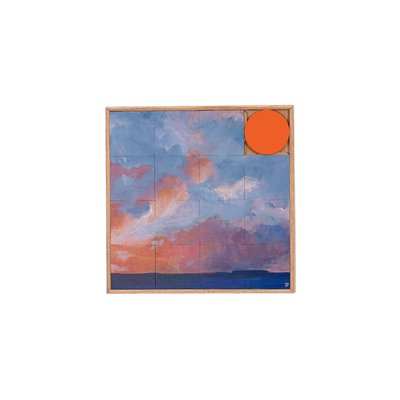 Tableau en bois taquin œuvre originale  63 x 63 - NUAGES TAQUIN
