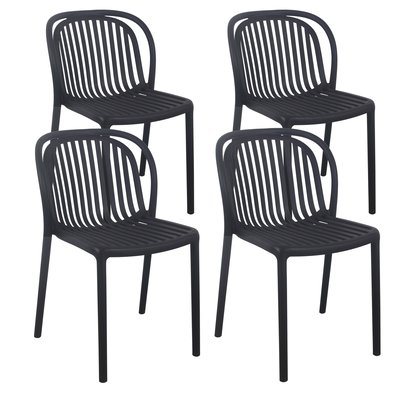 Lot de 4 chaises de terrasse en plastique, COPENHAGUE OVIALA