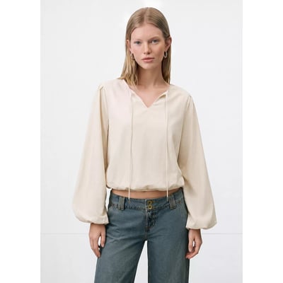 Chiffon blouse with bow MANGO TEEN