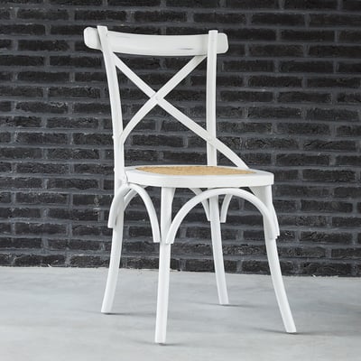 Chaise en bois d'acajou et rotin  LONDRES BERAH GETAH