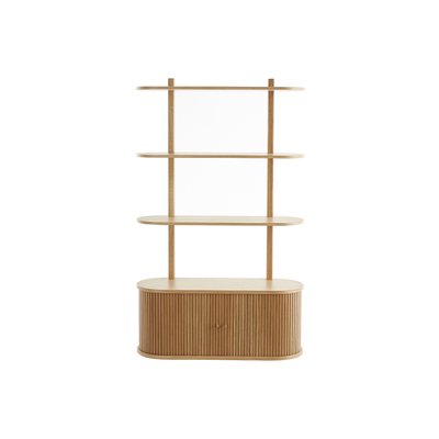 Bibliothèque murale en bois clair chêne avec rangement 2 portes coulissantes L90 cm EPIC MILIBOO