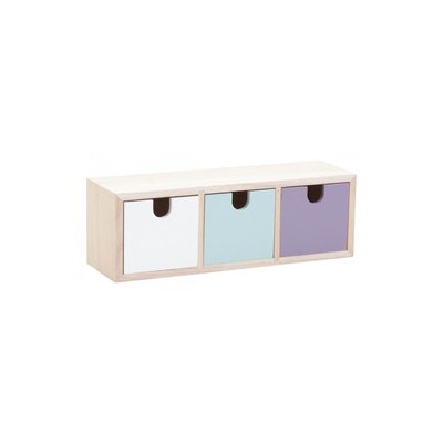 Petit rangement tiroirs colorés 3 tiroirs AUBRY GASPARD