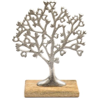 Arbre décoratif en aluminium et bois de manguier Arbre de vie Taille 1 JARDINDECO
