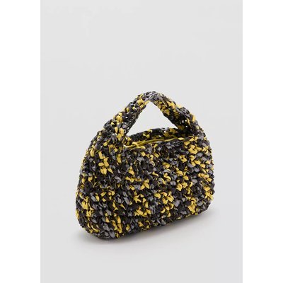 Sac à main fait main en cuir tressé MANGO
