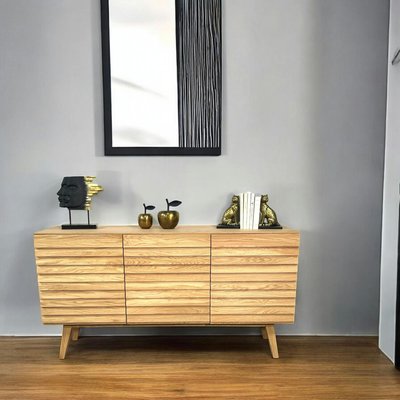 Buffet moderne en bois de chêne huilé (3 portes) COLOGNE PIER IMPORT