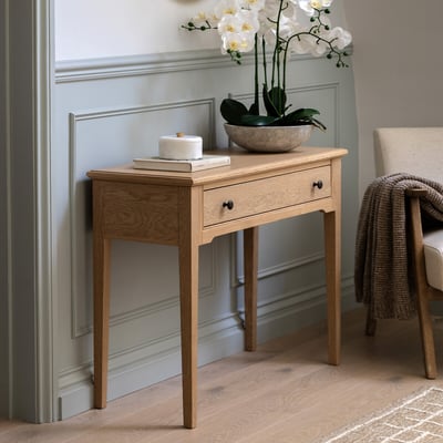Harriet Oak 1 Drawer Console Table SO'HOME