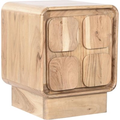Table de chevet acacia naturel style moderne carré épuré RECOLLECTION