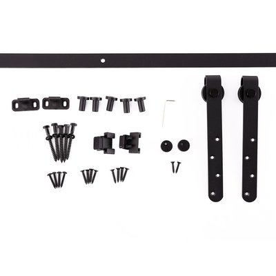 Kit de porte coulissante système galandage acier noir HOMCOM