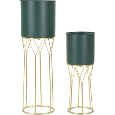 Lot de 2 cache-pots sur pied en fer GLAM RECOLLECTION