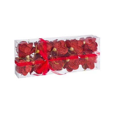 Set de 10 boules de Noël rouges Pommes de Pin - 6cm WADIGA
