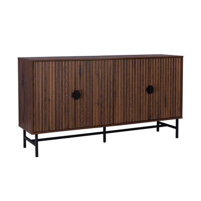 Buffet effet bois rainuré 4 portes 157,5cm BAZALT SWEEEK