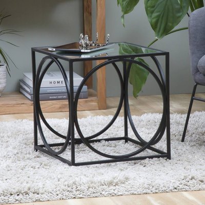 Table basse carrée en métal noir  ZÉLIE MADE IN MEUBLES 