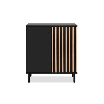Buffet 2 Portes Noir et Bois L80 cm - MONZA CALICOSY
