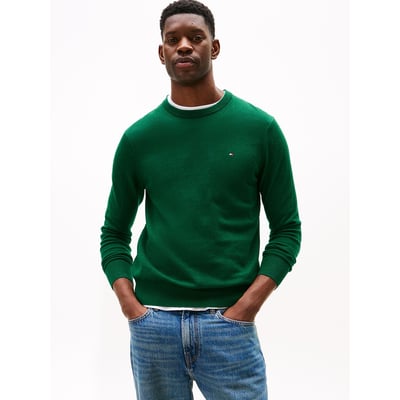 Pull col rond en coton pima et cachemire TOMMY HILFIGER