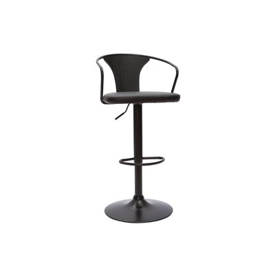 Tabouret de bar industriel noir réglable pivotant 360° BECKETT MILIBOO