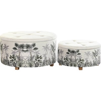 Poufs en polyester, tropical (lot de 2) RECOLLECTION