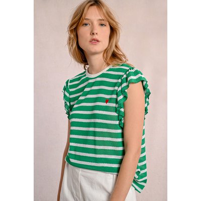 T-shirt marinière avec manches volantées MOLLY BRACKEN