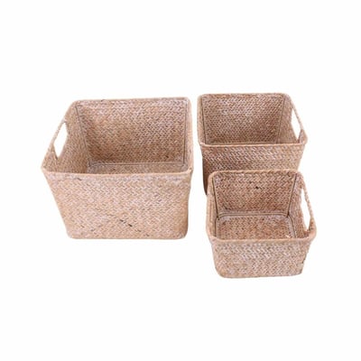 Lot de 3 paniers en fibre naturelle AZAO