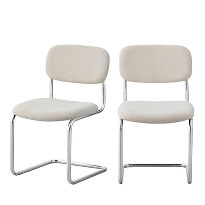 Lot de 2 chaises en tissu pieds chrome - MARCEL DRAWER