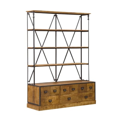 Bibliothèque en métal et bois de manguier  MARCEL MADE IN MEUBLES 