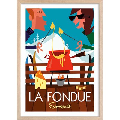 Poster retro la fondue savoyarde HEXOA