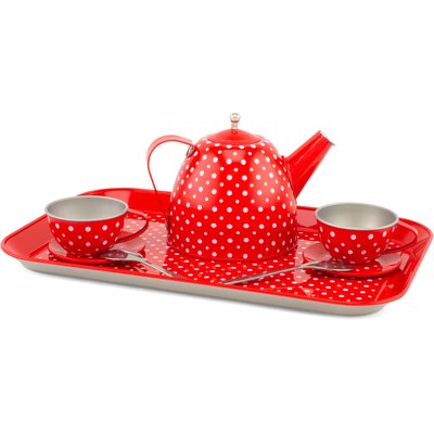 Dinette en métal rouge à pois ULYSSE