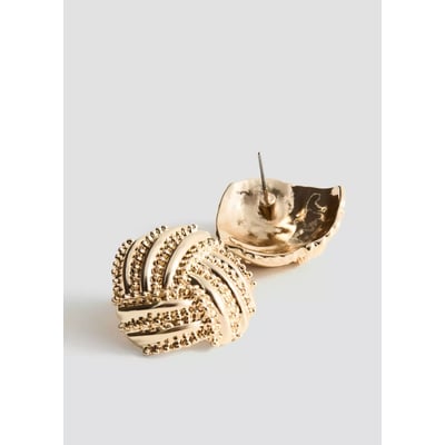 Boucles d’oreilles rondes texturées en acier inoxydable MANGO