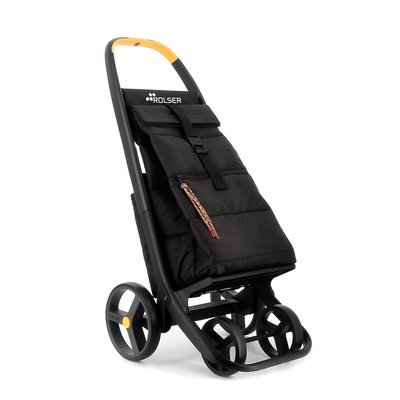 8 PLUS ECOPEP - Chariot de course Pliable - 4 roues - Noir - Sac isotherme isolant, structure solide et maniable, grande capacité ROLSER