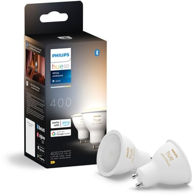 Ampoule LED connectée GU10 White Ambiance pack de 2 PHILIPS HUE