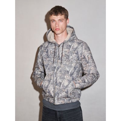 Veste à capuche en toile et peau lainée NEXT