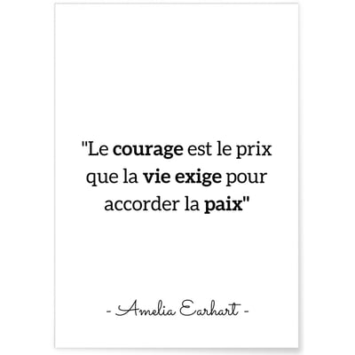 Affiche Amelia Earhart : 'Le courage est le prix...' L'AFFICHERIE