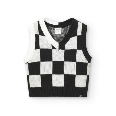 Gilet en maille imprimé à carreaux. BOBOLI
