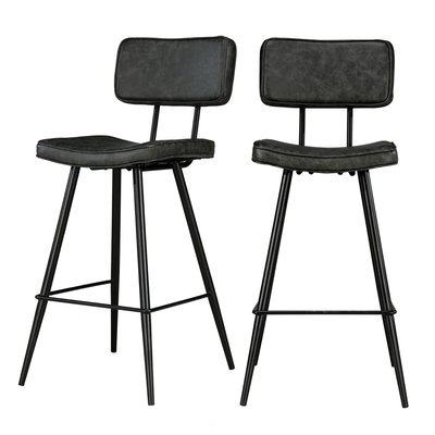 Lot de 2 chaises de bar mi-hauteur 66 cm cuir synthétique / - TEXAS RENDEZ-VOUS DÉCO