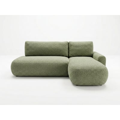 Canapé d'angle convertible 3 places en tissu bouclette, TANGO BOBOCHIC