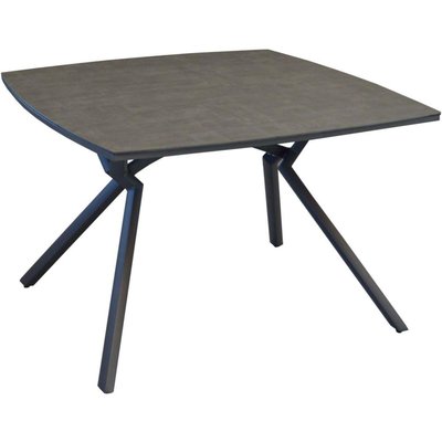 Table de jardin carrée en aluminium plateau HPL Loane Gris PROLOISIRS