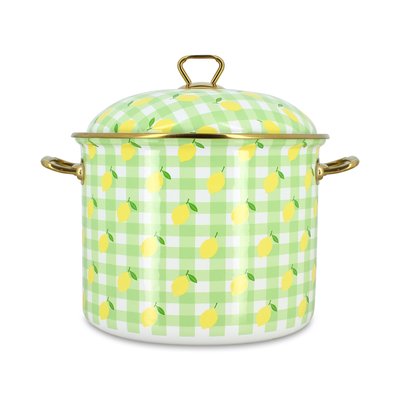 Marmite 24cm en acier émaillé, VICHY CITRON MENASTYL
