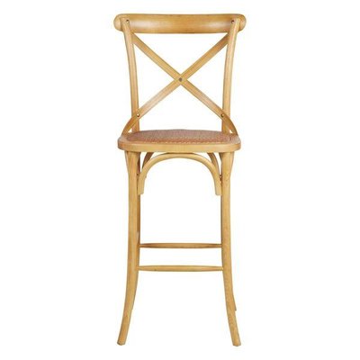 Chaise de bar bistrot rotin et bois d'orme ZAGO