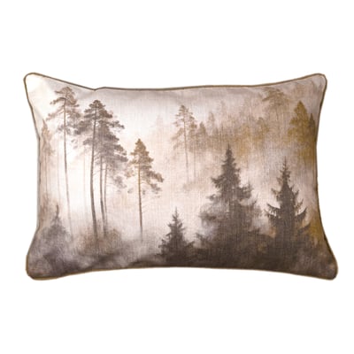 Coussin réversible motif aquarelle forêt - QABANE HOME MAISON