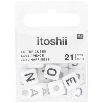 Itoshii pack 21 perles ponii love peace happiness joy RICO DESIGN