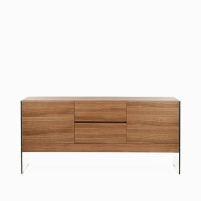 Комод из шпона ореха и закаленного стекла SO'HOME