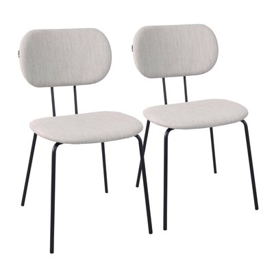 Lot de 2 chaises design en acier et bois, TINA OVIALA