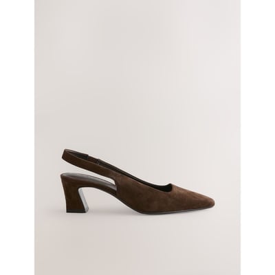 Chaussures en daim bride arrière/talon carré NEXT
